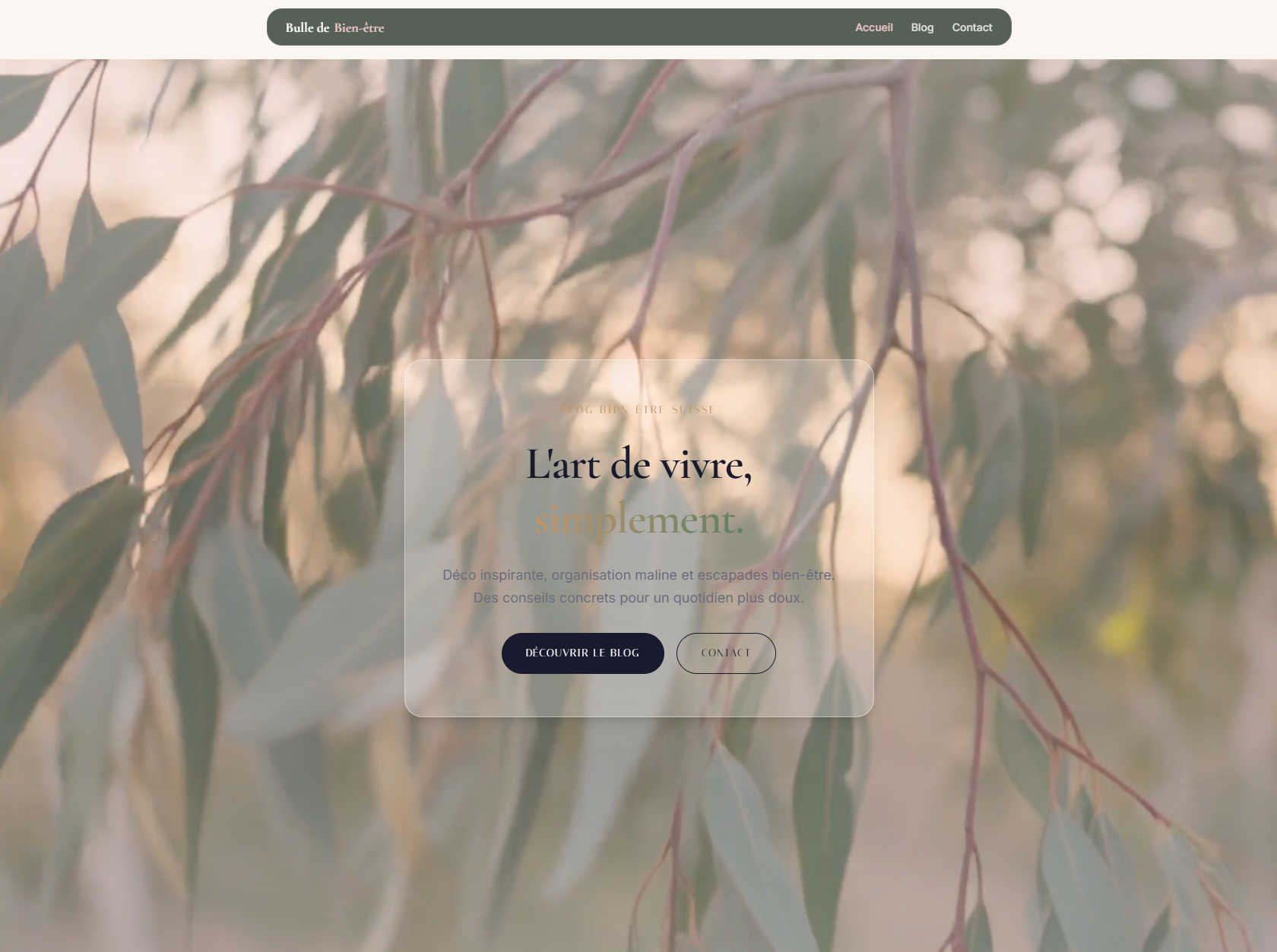 Site web Bulle de Bien-être — soins et relaxation Suisse