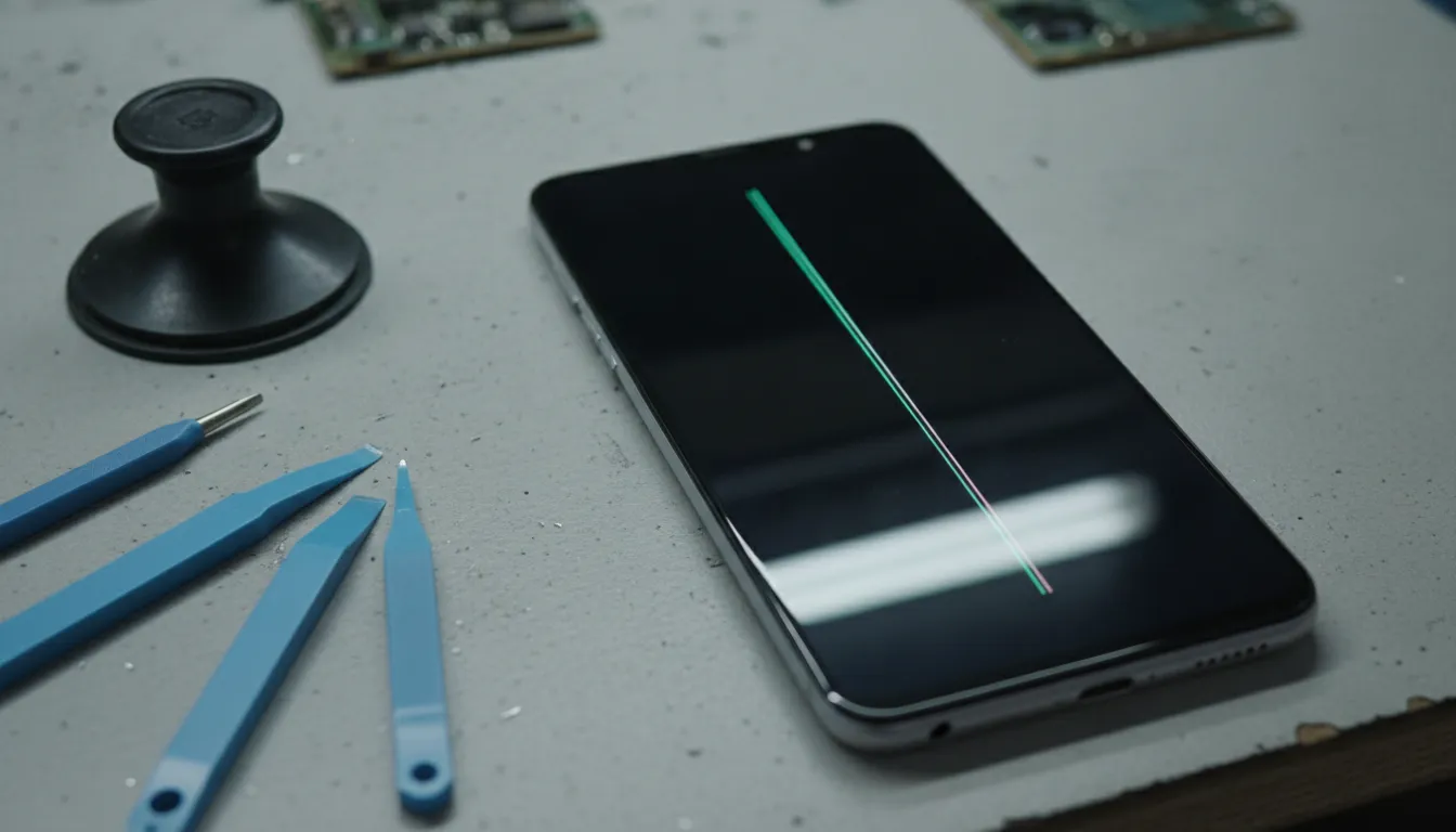 Ligne verte ou rose sur écran Samsung : causes, tests et réparation