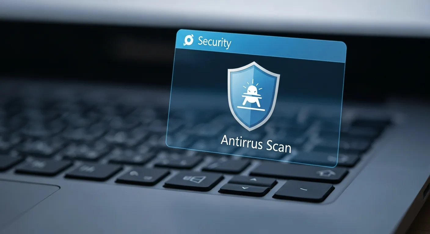 Antivirus et protection sur Windows (gros plan)