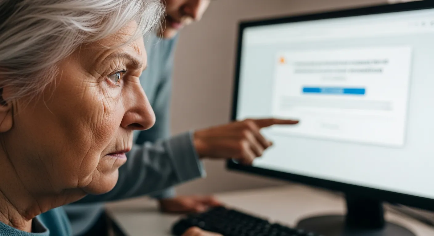 Aide informatique et protection des seniors (gros plan)