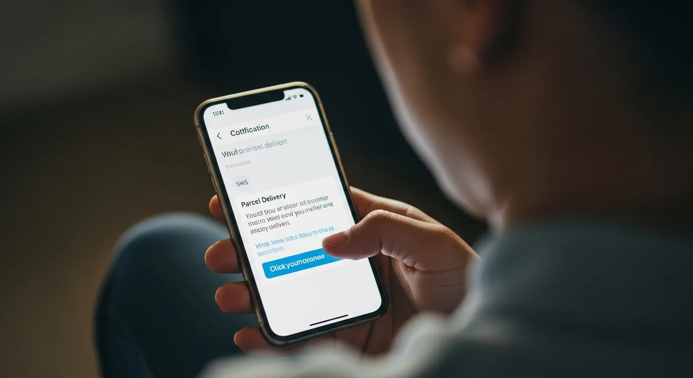 Faux SMS de livraison de colis — technicien CyberClinique