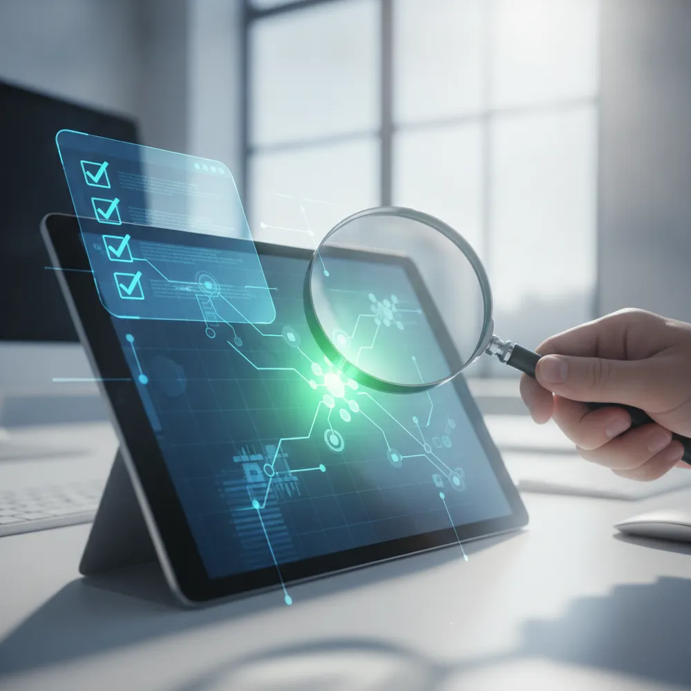 Expert réalisant un audit de cybersécurité sur un système d'entreprise
