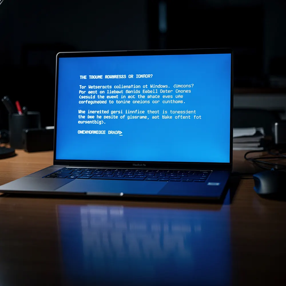 Écran bleu de la mort (BSOD) Windows affiché sur un moniteur