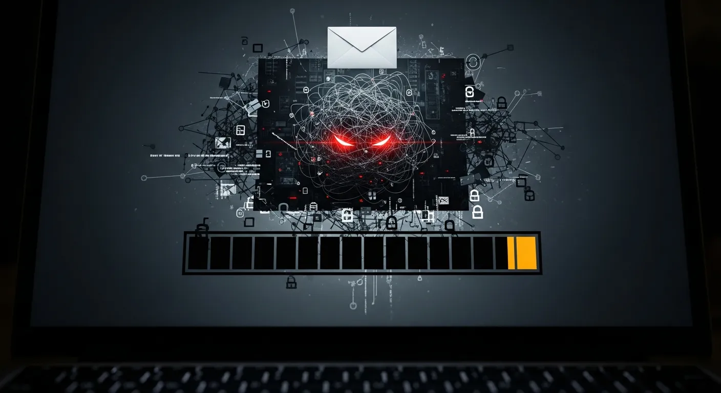 Email de chantage réclamant une rançon (gros plan)