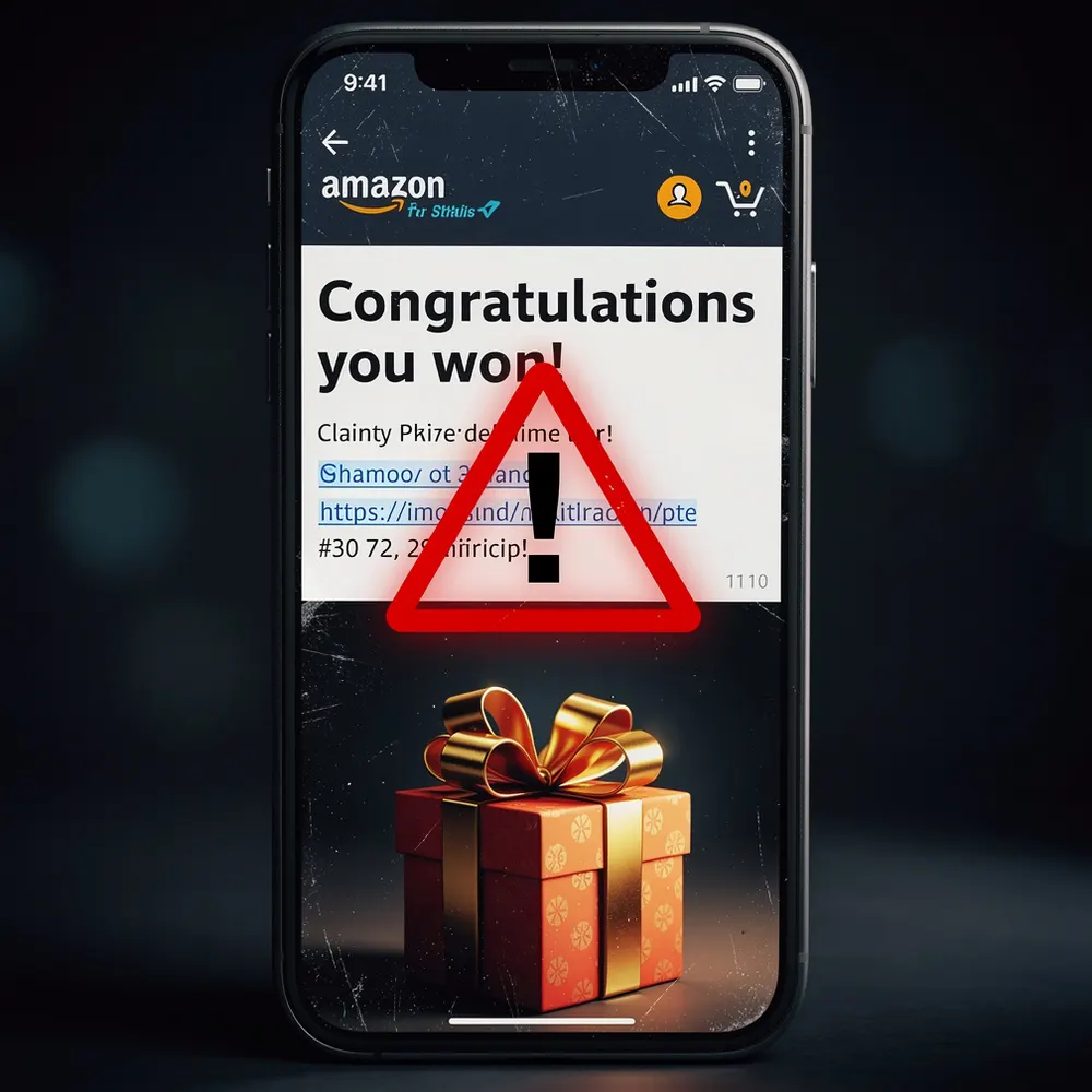Faux email concours Amazon Suisse — arnaque phishing 2026