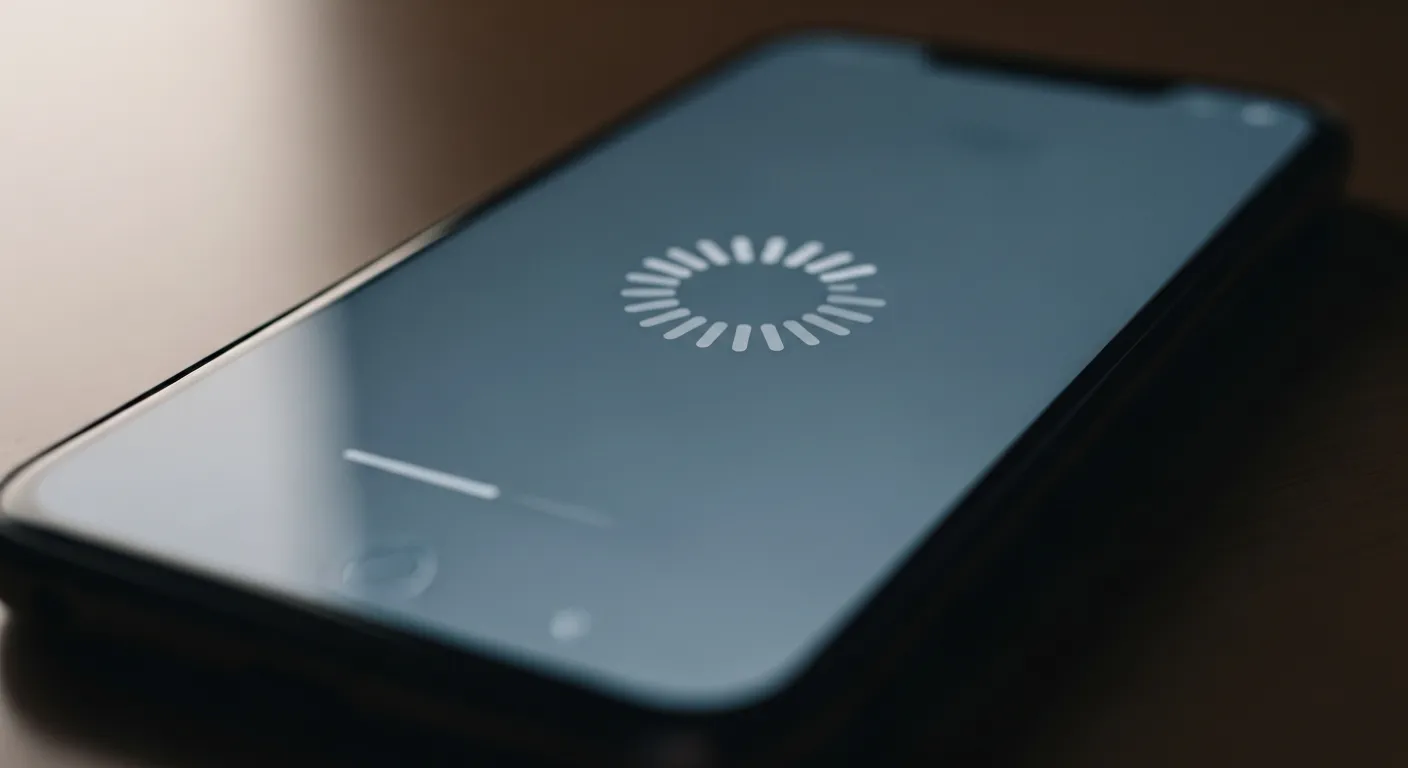 Smartphone ralenti après mise à jour (gros plan)
