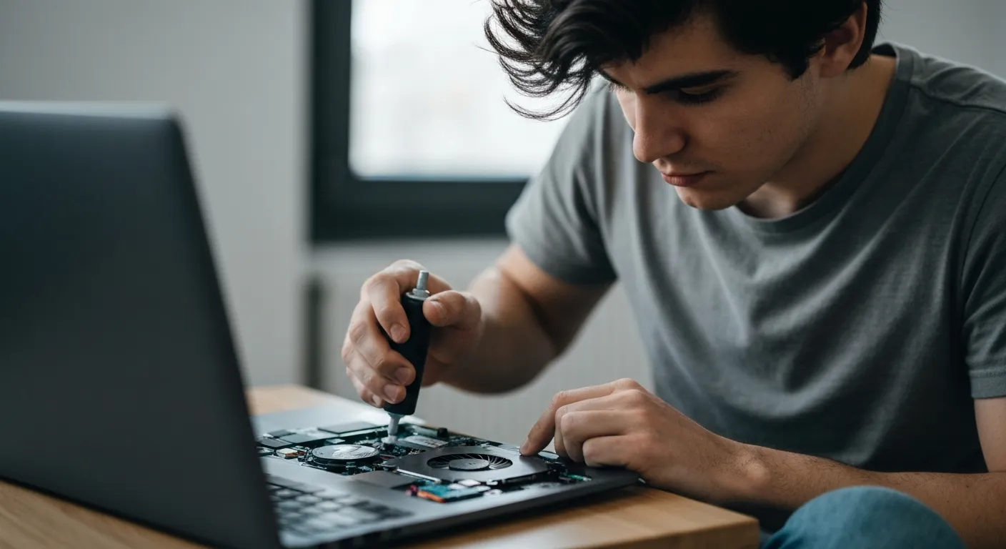 Nettoyage du ventilateur d'un PC en surchauffe — technicien CyberClinique