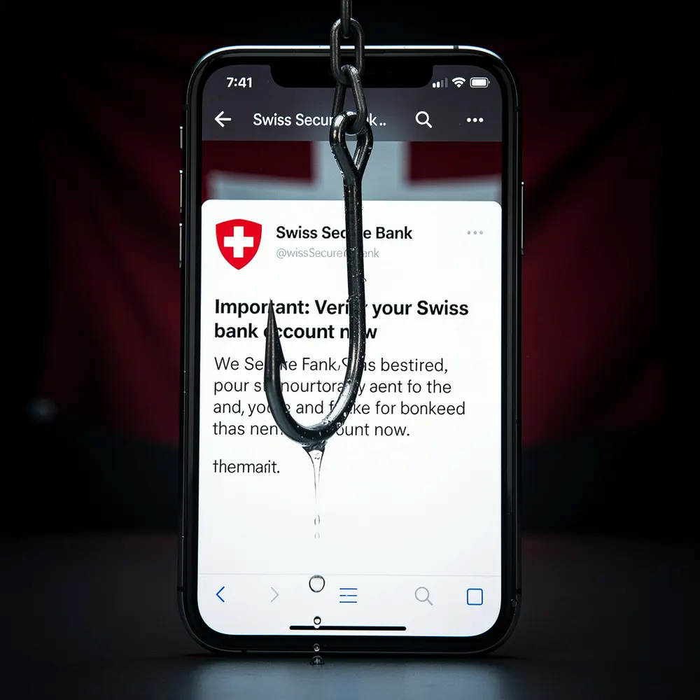 E-mail de phishing imitant une banque suisse