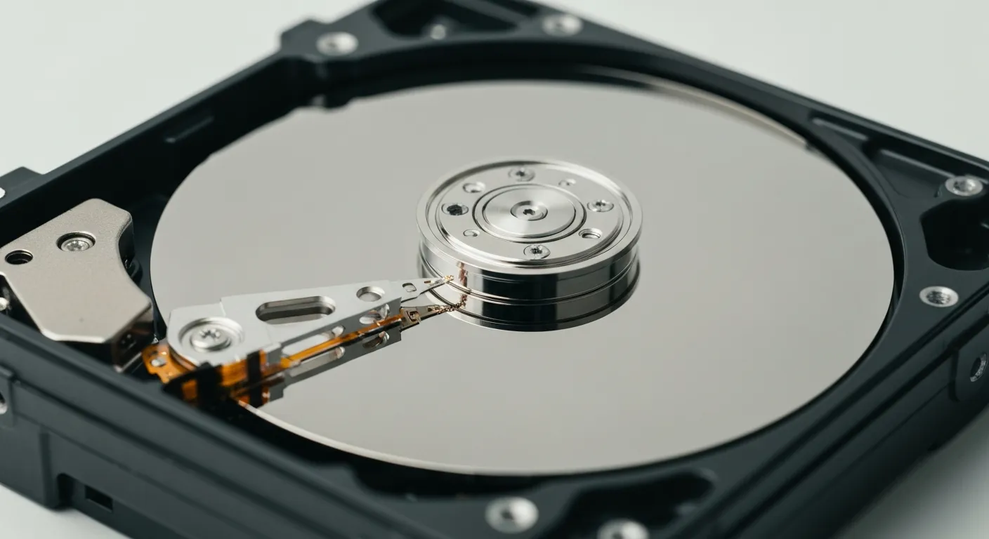 Récupération de données sur disque dur (gros plan)