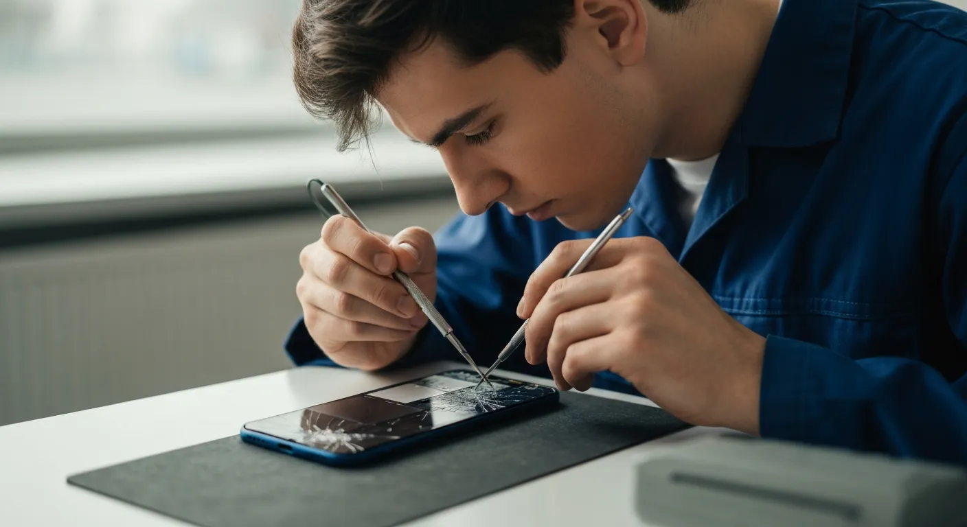 Réparation d'écran de téléphone — technicien CyberClinique