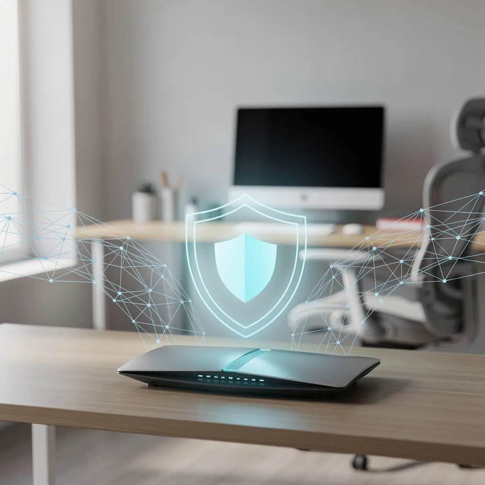 Routeur Wi-Fi domestique à sécuriser avec indicateurs lumineux