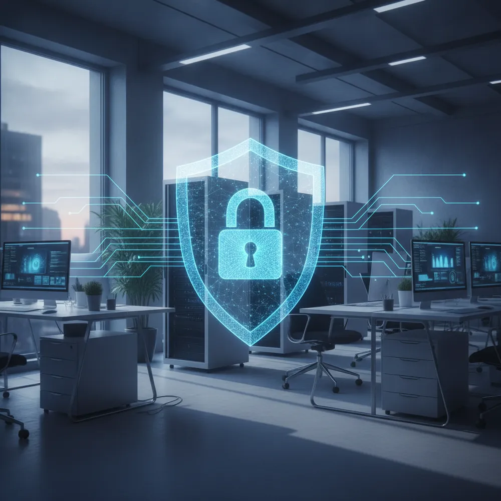 Équipe d'une PME suisse sécurisant son système informatique