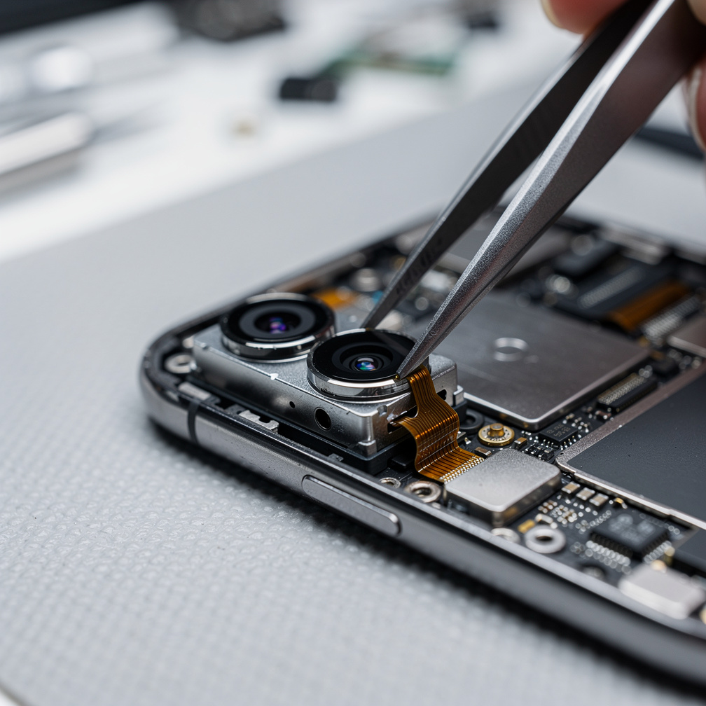 Réparation caméra smartphone iPhone Samsung — remplacement module photo téléphone Yverdon