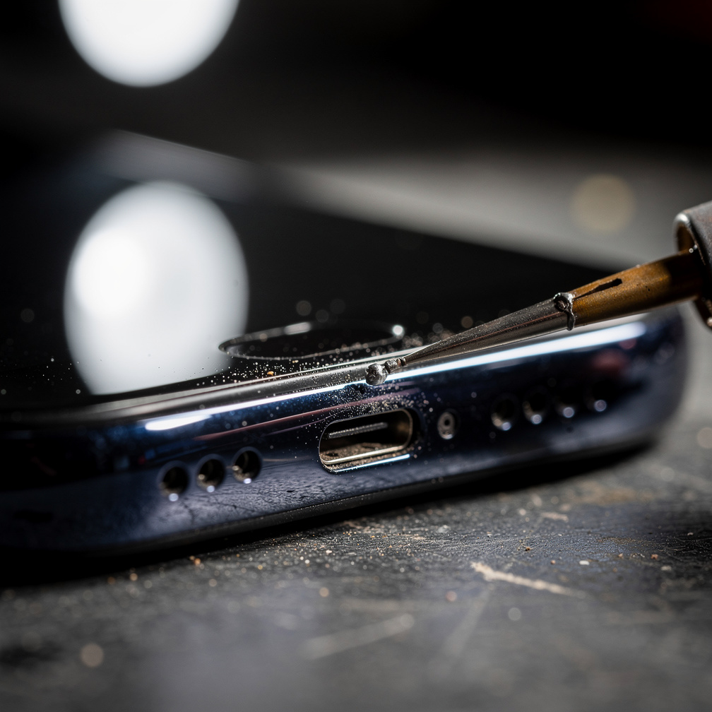 Réparation port de charge USB-C Lightning iPhone Samsung — connecteur téléphone Yverdon