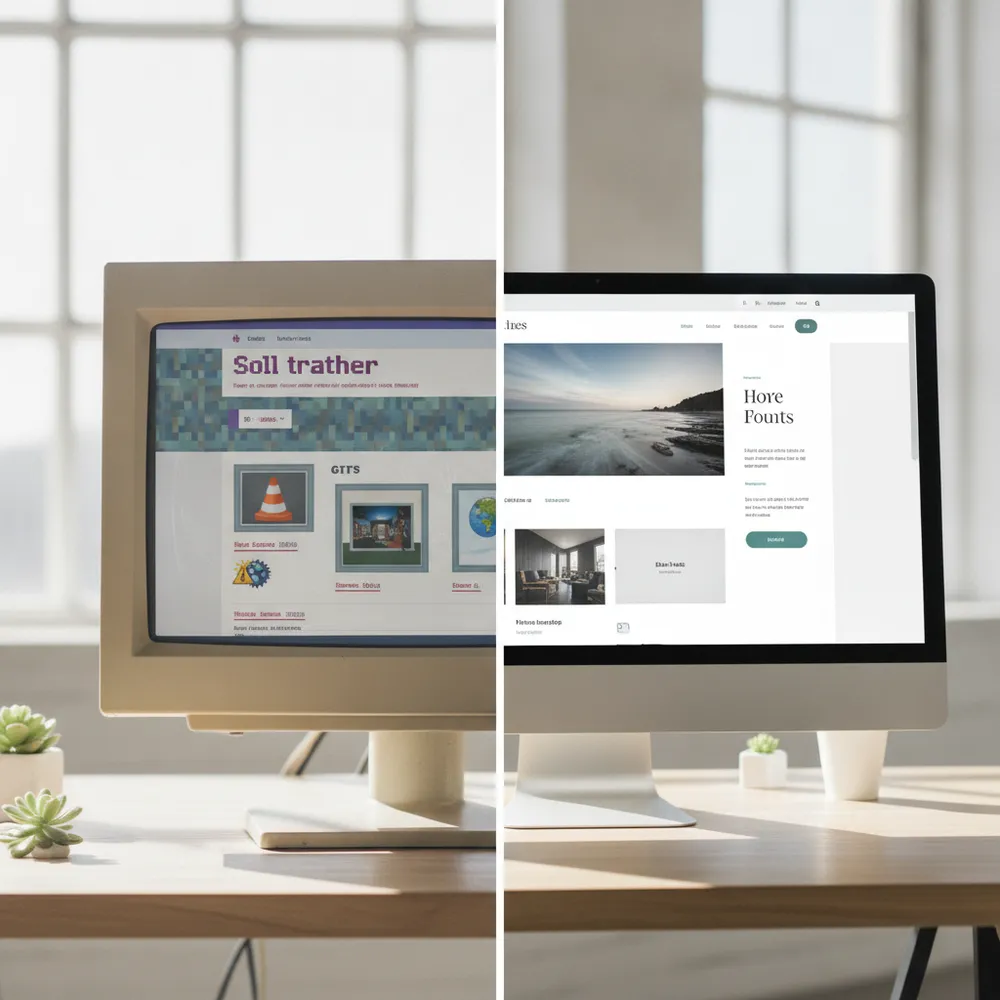 Refonte de site web à Yverdon — avant/après, d'un site daté à un site moderne, CyberClinique